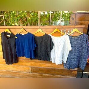 Bundle Women's Tops - Black, Blue, White, and Patterned